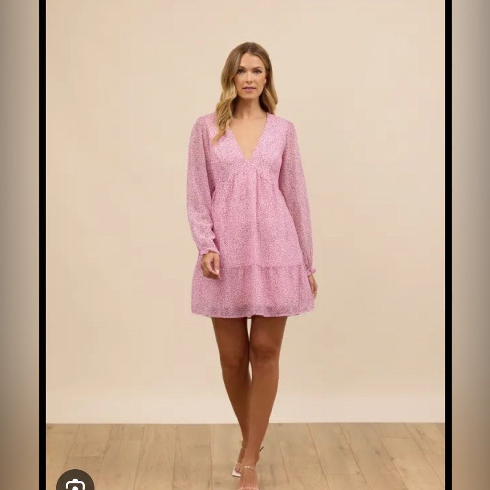 Parks and Fifth - Pink V-Neck Dress